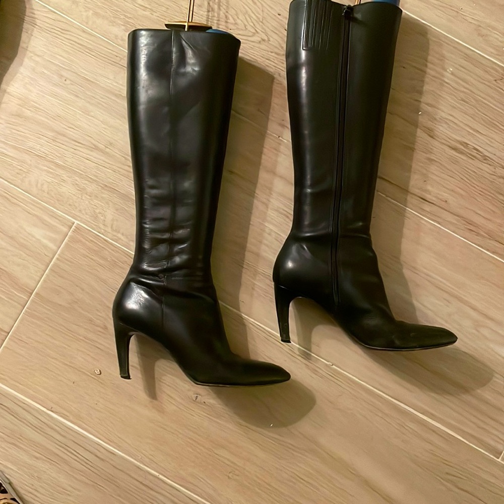 Via Spiga Black Leather Tall Boots size 6 1/2